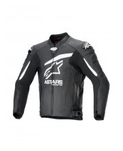 Black/White Alpinestars GP Plus R V4 Airflow Leather Motorcycle Jacket at JTS Biker Clothing